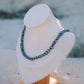 Collar de perla cultivada azul