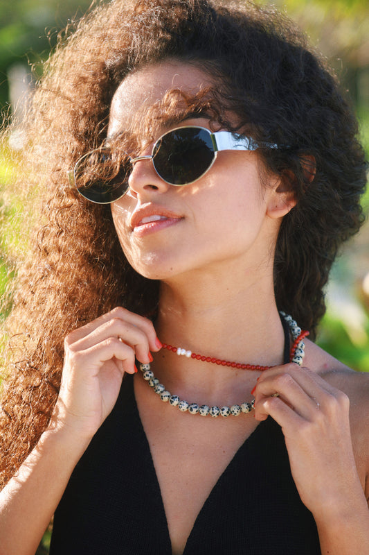 Collar de cornalina y perla cultivada