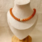 Collar de jade naranja con perla cultivada